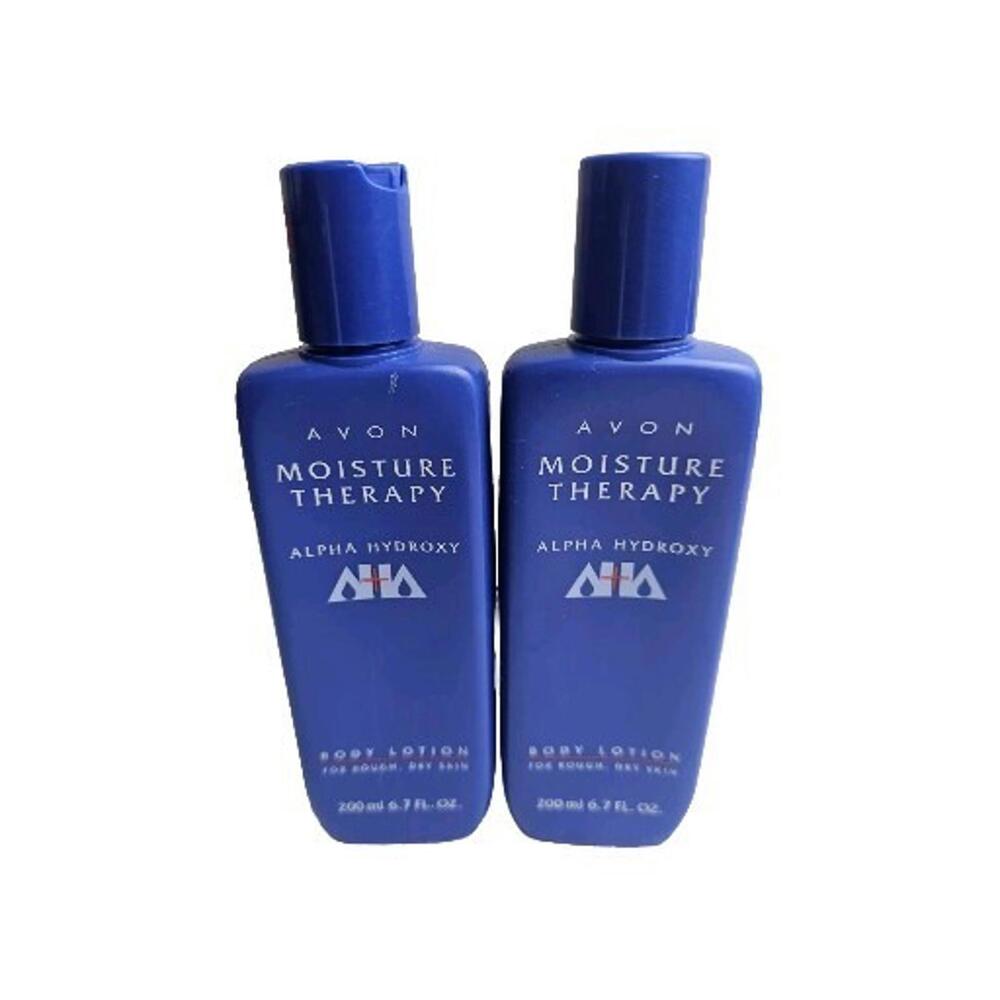 2-Vintage Avon MOISTURE THERAPY ALPHA HYDROXY Body Lotion‎ New old Stock